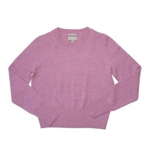 NWT J.Crew Cashmere Shrunken Crewneck Sweater in Heather Petunia Pullover S TAPE